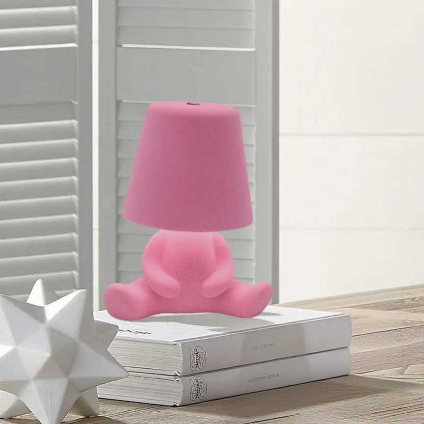 Bedside Touch Table Lamp Creative Small Silver Man Decorative Thinking Man Statue LED Table Lamp USB Rechargeable 3 Levels BriM251125