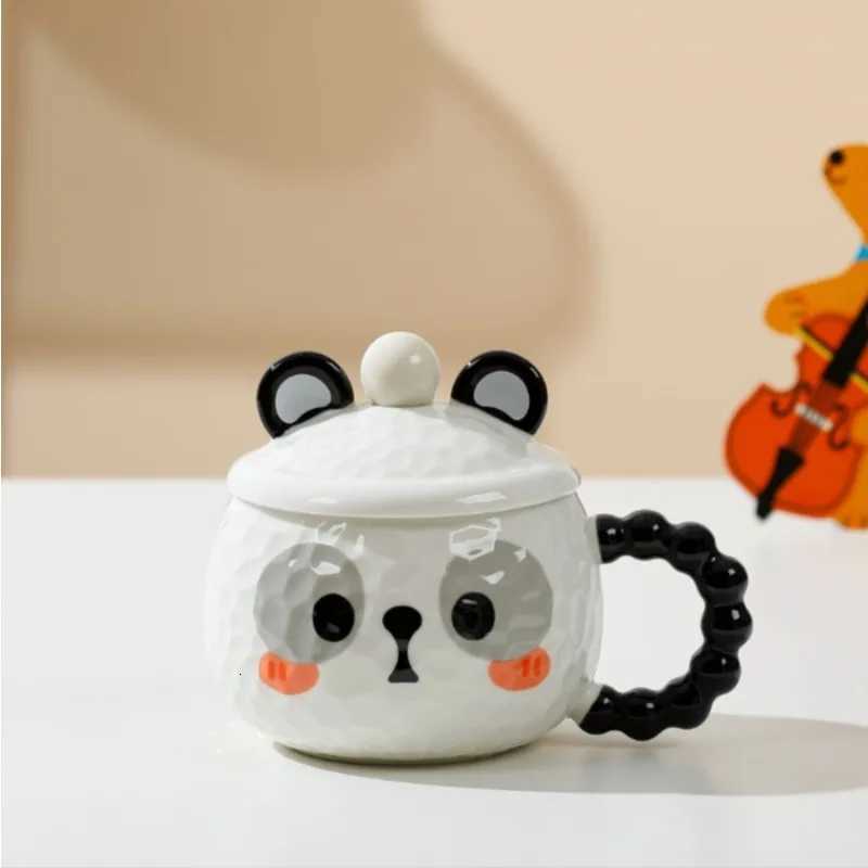 Hot-selling cartoon animal creative cute pets with LIDS ceramic cups birthday gifts for girls with high appearance standards Y251125