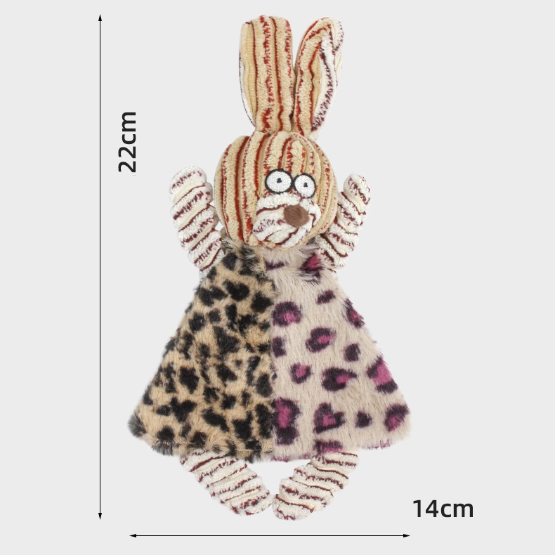 Dog Squeak Toys 2 Pack Leopard Print No Stuffing Plush Dogs Chew Toy for Small Medium Large Breed Dogs Durable Puppy Teething Interactive to Keep Them