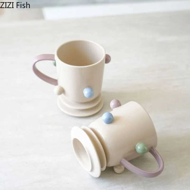 310ML Ceramic Coffee Mug Large Capacity Office Coffee Cup Water Cup Creative Irregular Milk Cereal Cup Birthday Gift Y251125