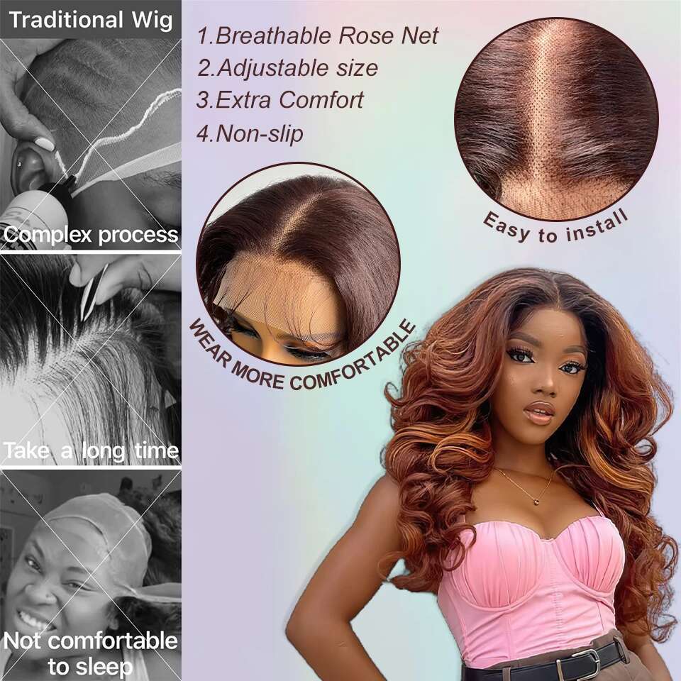 Latisha 13X6 HD Synthetic Front Wigs Curly Pre Plucked Lace Frontal Wig Bangs For Women Highlight With Babyhair 24Inch