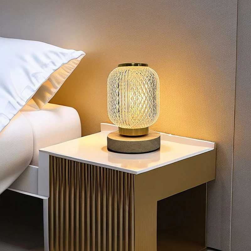 Crystal LED Table Lamp Stepless Dimming USB Charging Touch Switch Remote Control Bedside Light Living Room Decoration Desk LampM251125