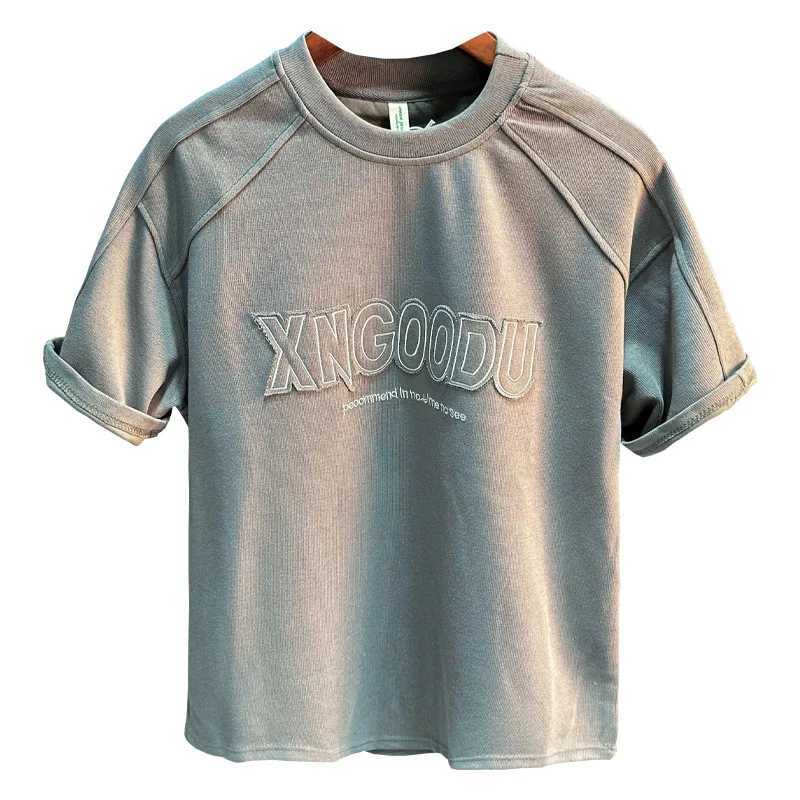 2025 New High Street Retro Printed Round Neck Short Sleeve T-shirt Suitable for Men Loose Breathable Casual Trendy Top W250425