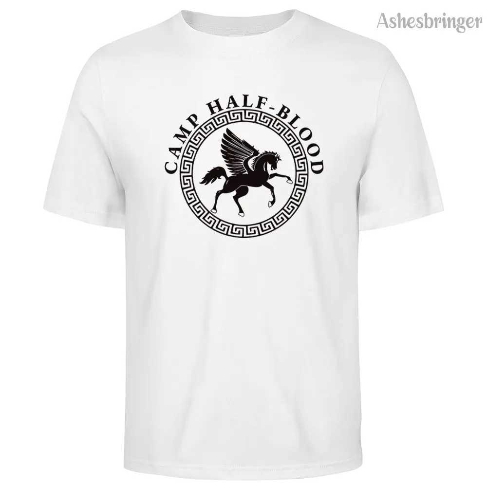 Mens cotton camp half blood graphic printed T-shirt casual loose round neck street style top suitable for both men and women W250425