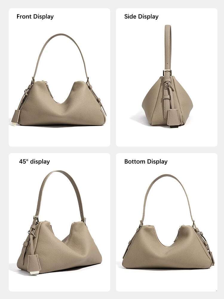 Zency Genuine Leather Satchel Bags For Women Simple Fashion Ladies Underarm Handbag Large Capacity Shoulder Bag 2025 New