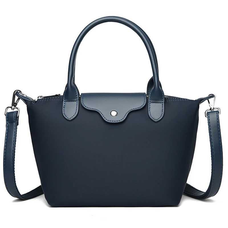 Luxury waterproof womens bag 2025 summer new messenger bag womens simple waterproof soft cloth shoulder bag W250421