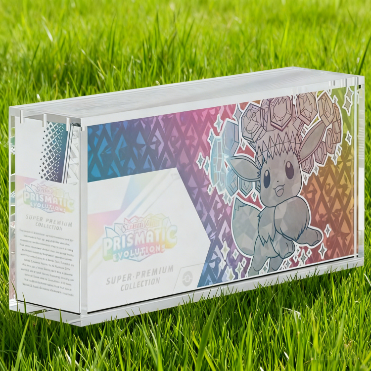 Waco TCG SPC Magnetic Acrylic Display Case, Clear Protector Box for Prismatic Evolutions Super-Premium Collection