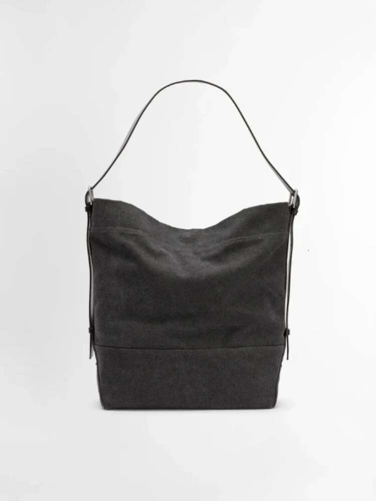 2025 New Canvas Tote Cowhide Adjustable Strap One Shoulder Underarm Casual Brand Women's Bag