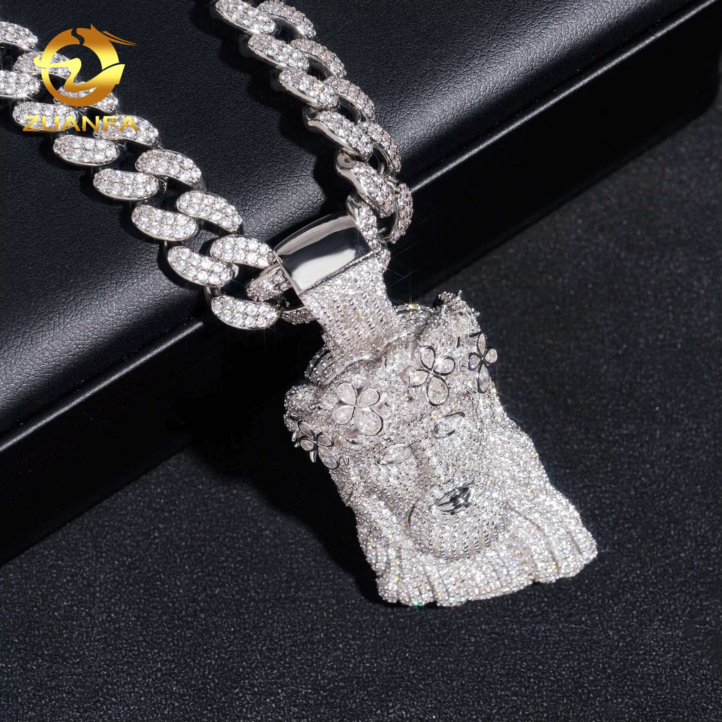 Exquisite Jewelry 3D Design Moissanite Jesus Pendant Large 925 Sterling Silver Iced Out Diamond Pendant Hip Hop Rock Gifts Women