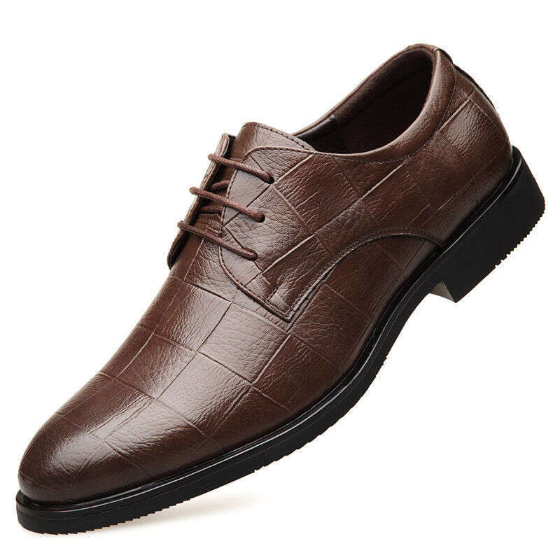 New Suit Business Leather Formal Large Men's Versatile Checkered Casual Wedding Shoes