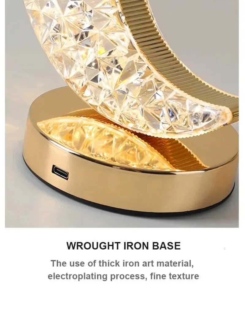 Touch Control 3D Crystal Track Night Light for Girls Room USB Bedside LED Ambient Table Lamp Home Decor AestheticsM251125