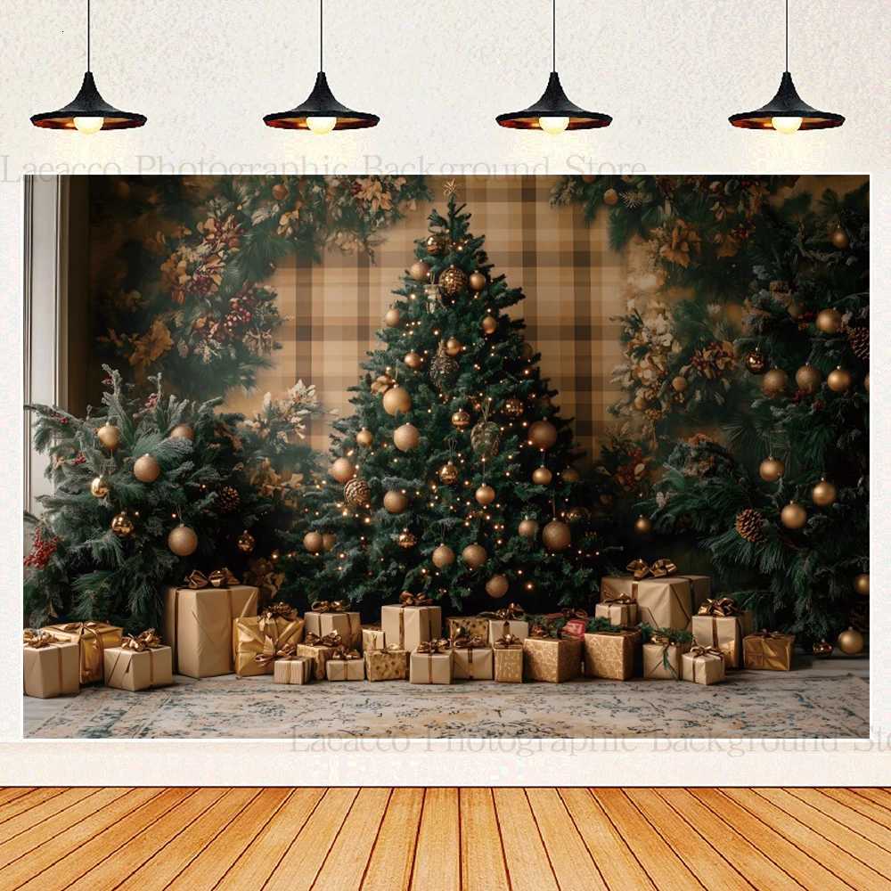 Merry Christmas Wreath Winter Holiday Photography Background Santa Claus Family Christmas Eve Party Decorative Photo BackdropM251125