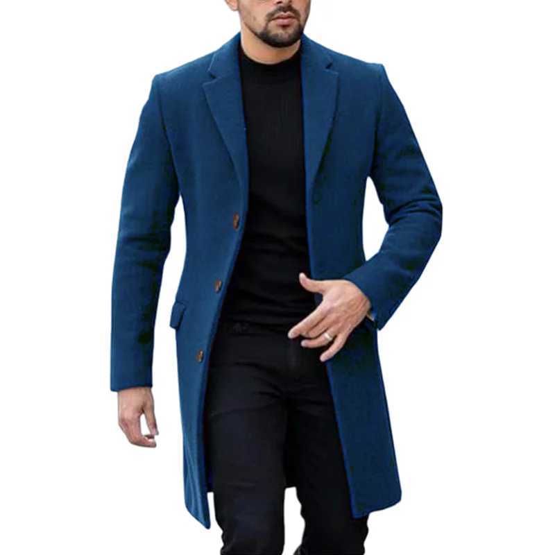 Eu Size Mens Coat plus Lining Jackets Winter Travel Gentleman Top Coat Warm Oversized Single-breasted Mens M-3XLT251125