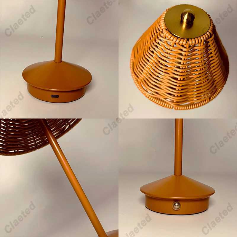 LED Table Lamp Touch Sensor Dimmable Desktop Night Light Rechargeable Wireless Reading Lamp for Hotel Bar Bedroom Decor LightM251125