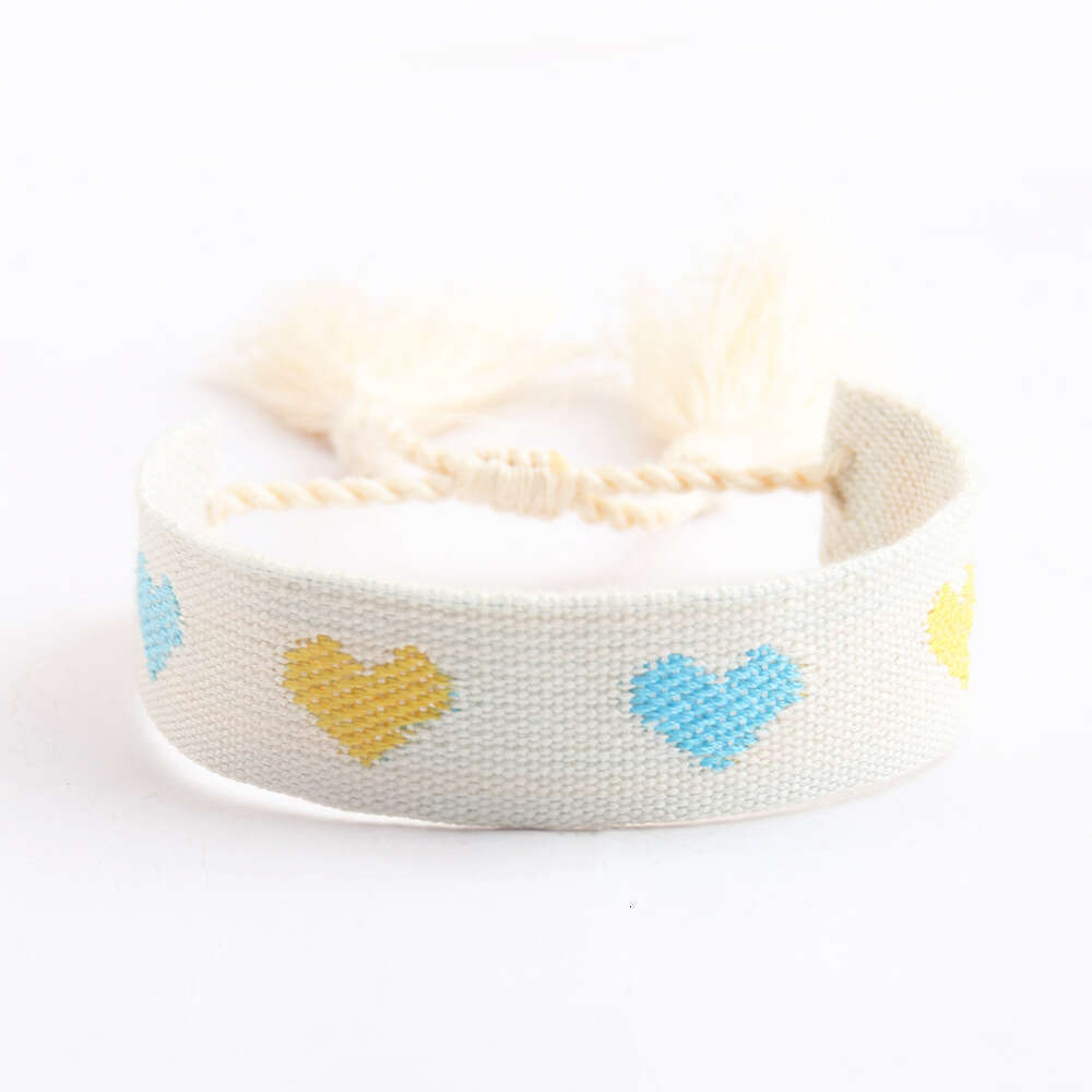 Embroidered colorful hand woven bracelet, Bohemian ethnic Su style, handmade rope, vacation style bracelet