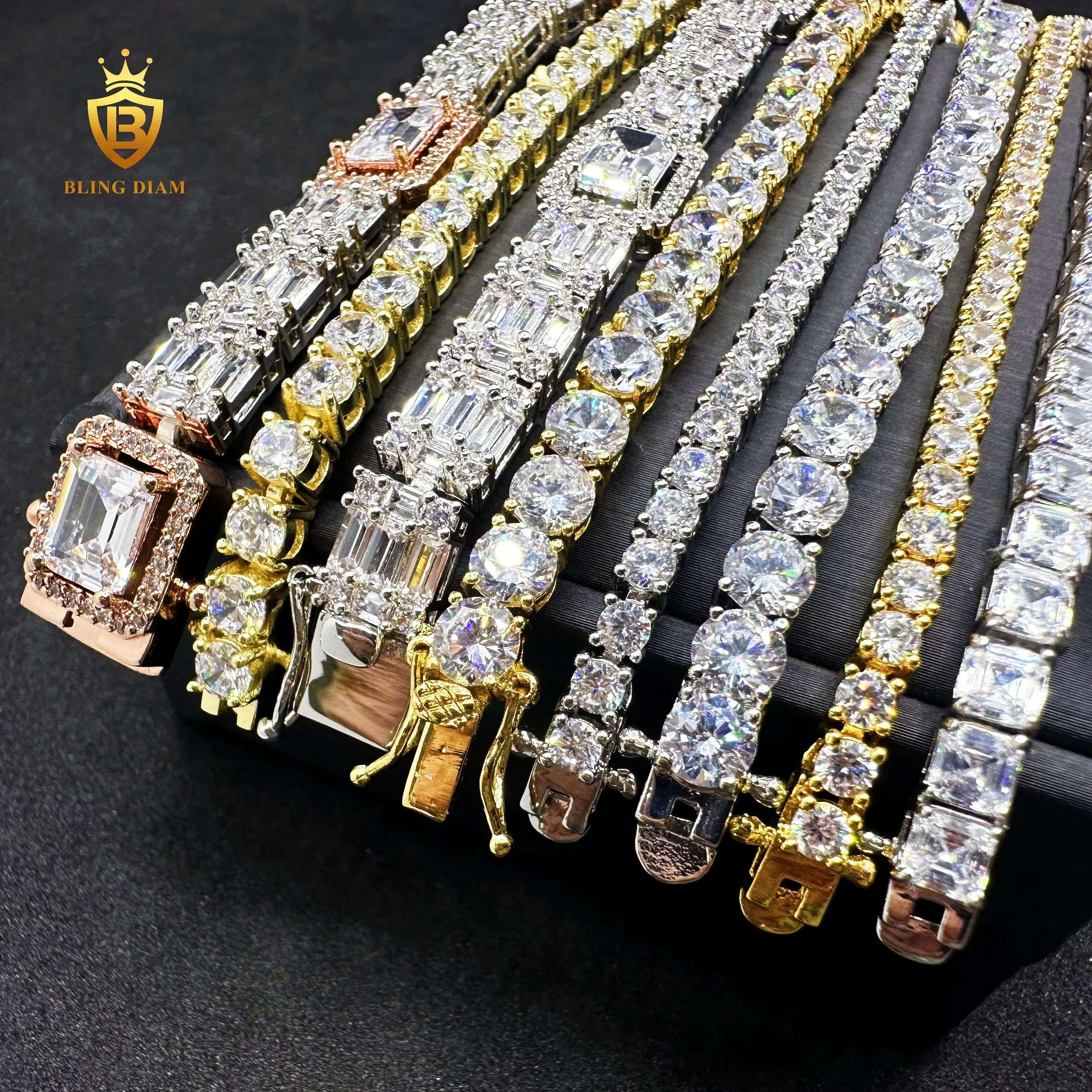 Fashion Brass 18K Gold Plated Fashion Wholesale Chain AAAAA+ Moissanite Cubic Moissanite Tennis Bracelet and Necklace