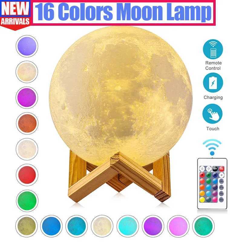 3D LED Moon Lamp Nightlight Fairy Table Bedroom Bedside Cute Kids Night Light for Room Birthday Party Decoration Christmas Gifts C251125