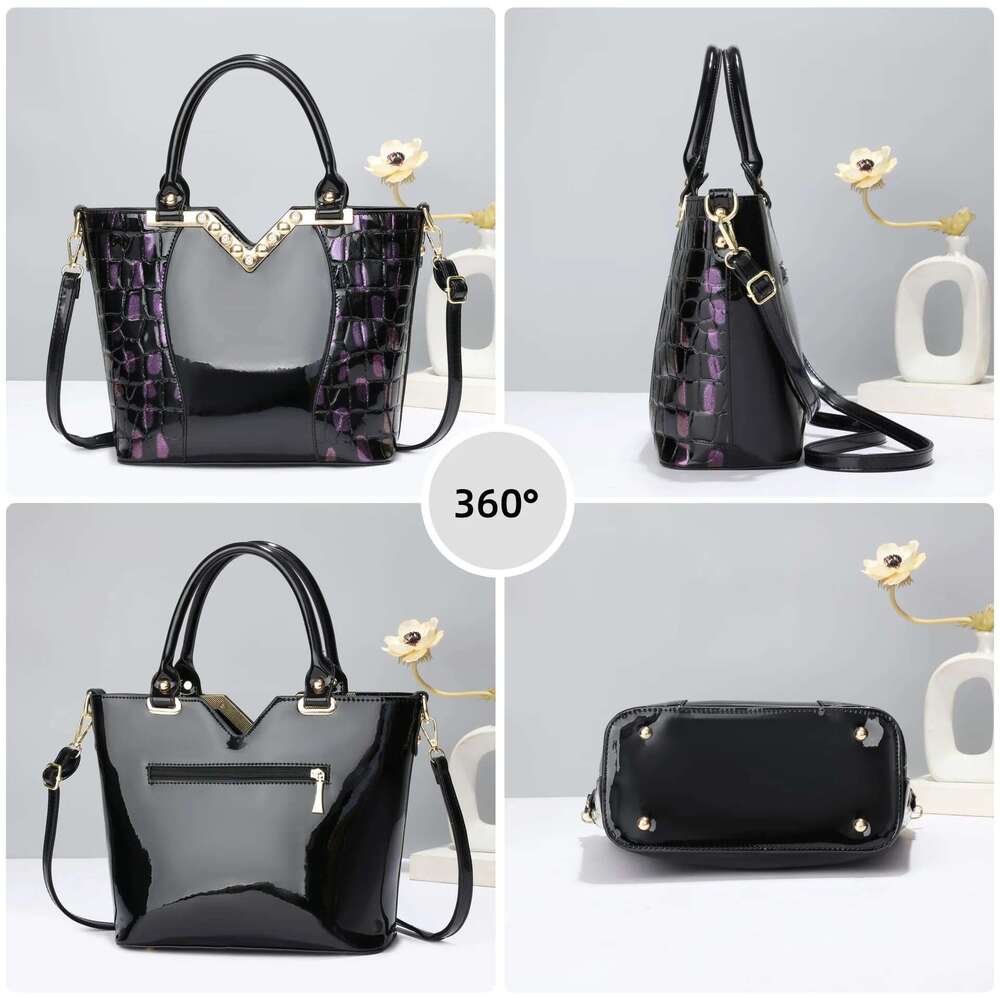 Spring new patent leather sequin ed rhinestone handbag banquet dress large-capacity one-shoulder cross-body women's bag