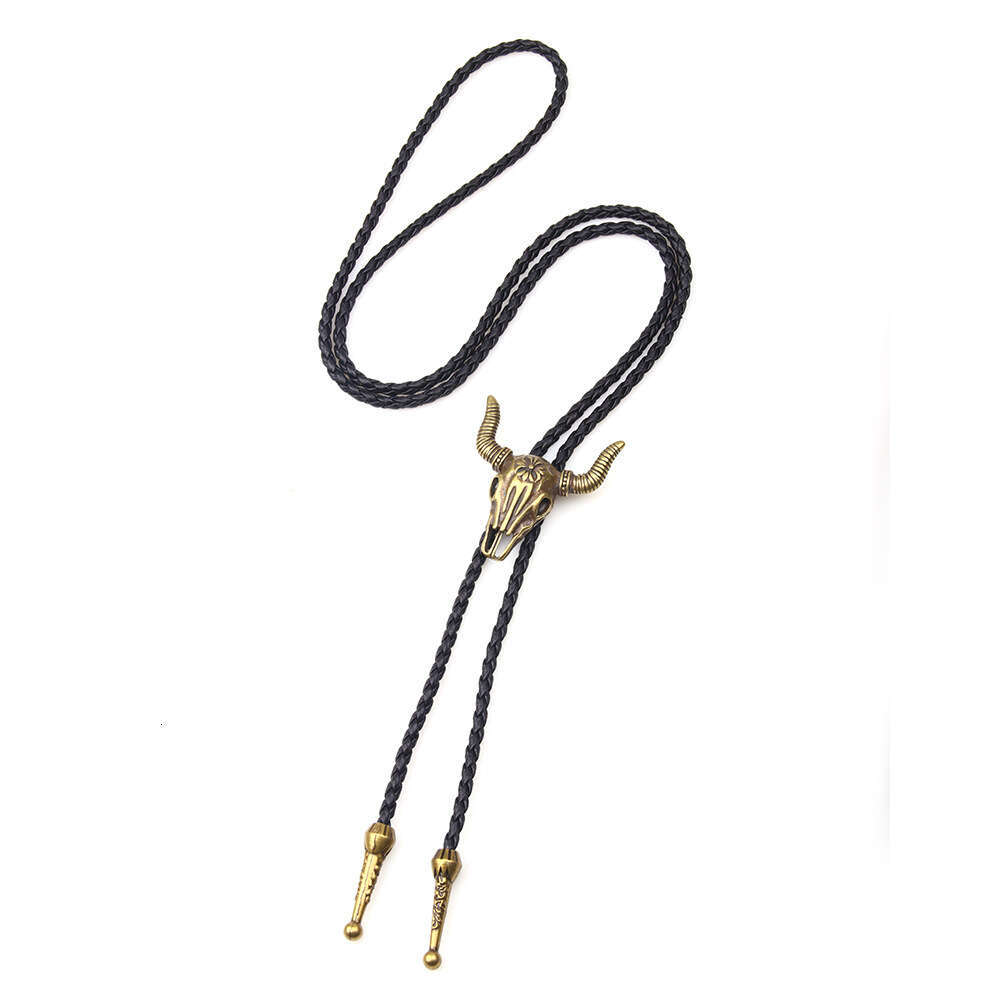 Long cow head jewelry, fashionable new men's leather necklace