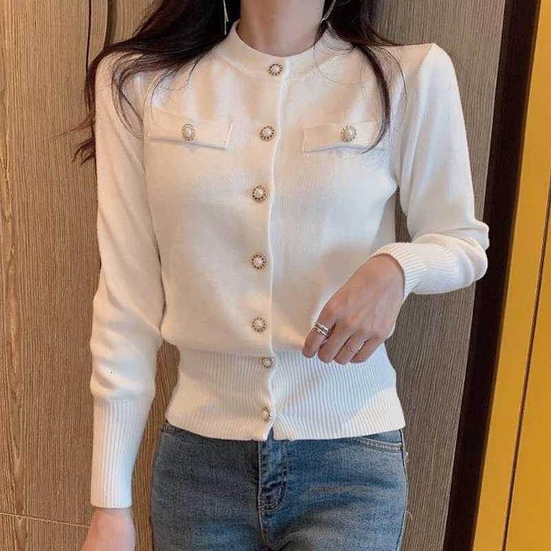 2028 Autumn Long Sleeve Fashion Women Cardigans Sweater Knitted Coat Short Casual Single Breasted Korean Slim Chic Ladies TopsT251125