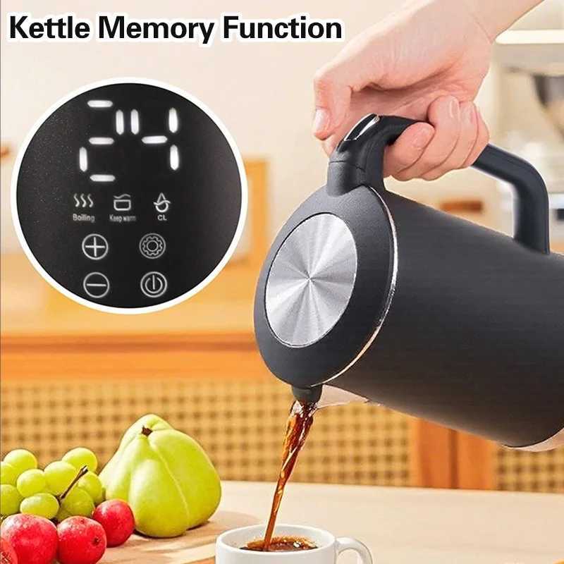 16L intelligent insulation electric kettle 304 stainless steel double insulation digital display kettle 1500W fast heating C251125