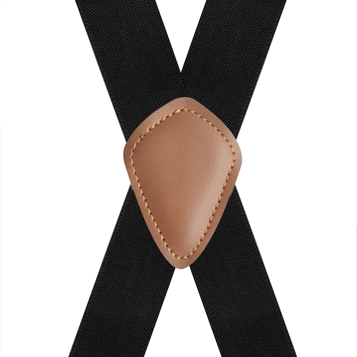 Vintage Suspenders for Men 3.5cm Wide X-Black 4 Bronze Hook Clips Heavy Duty Big Tall Adjustable Elastic Trouser Braces Straps 250425