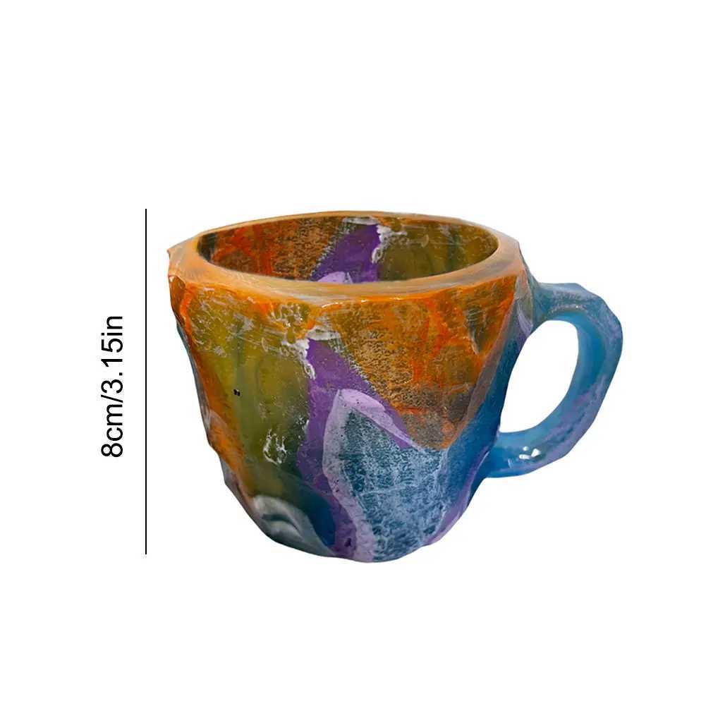 Imitation Mineral Crystal Coffee Mugs Elegant Imitation Mineral Cup Exquisite Water Cup with Handle Gift for Family Friends Y251125