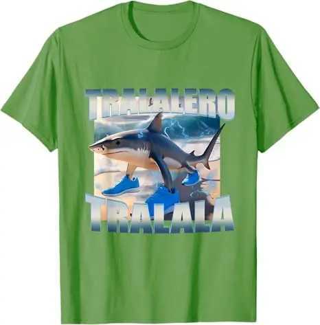 Tralalero Tralala Bootleg Brainrot Italian Brainrot meme T-shirt interesting shark design graphic clothing short sleeved shirt Blouses Novelty W250425