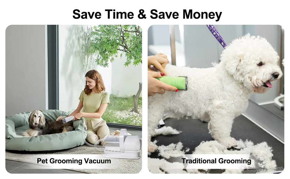 7 in 1 Multi-function Pet Grooming Set for Dogs and Cats, Vacuum Shaver and Grooming Scissors
