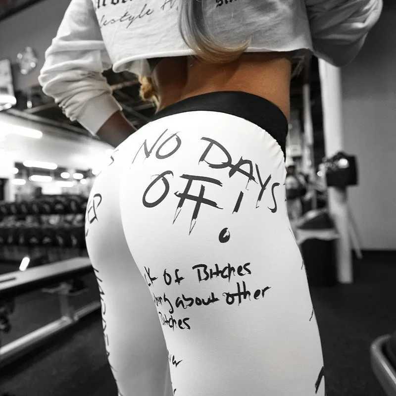 Womens yoga pants Alphabet Print multi-color high waisted high stretch running nine point underwear sports quick drying pantsC250425