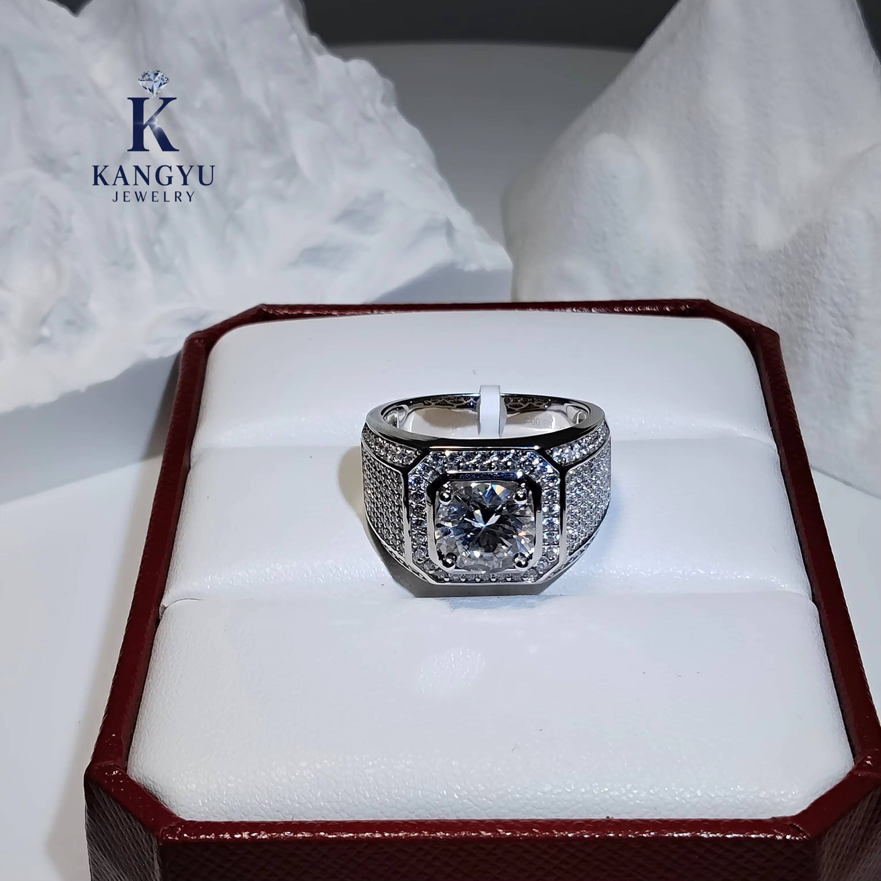 Hot Sale Statement Square Stone 925 Sterling Silver Moissanite Ring - Hip Hop Streetwear Bling