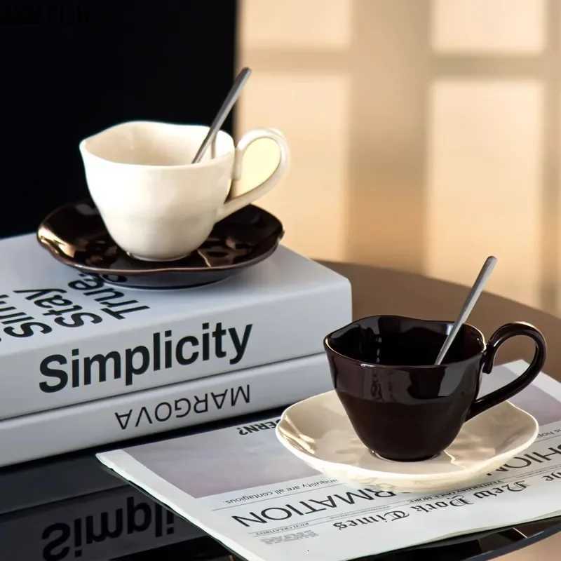 Creative Flower Shape Saucer Ceramic Cupsaucer Dining Table Coffee Cup Milk Tea Mugs Afternoon Tea Teacup Fruit Juice Container Y251125