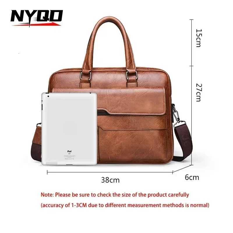 High Quality Business PU Leather Shoulder Messenger Bags Men 14 Inch Laptop Bag Men Briefcase Bag Office HandbagT251125