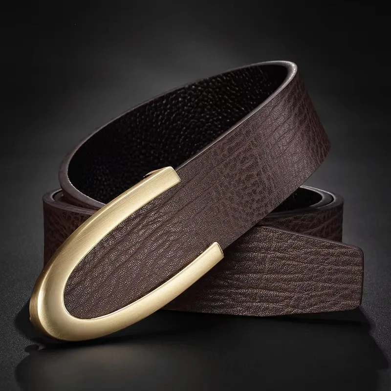 C letter coffee belt for men high-quality fashion denim belt genuine leather belt set casual belt 250423