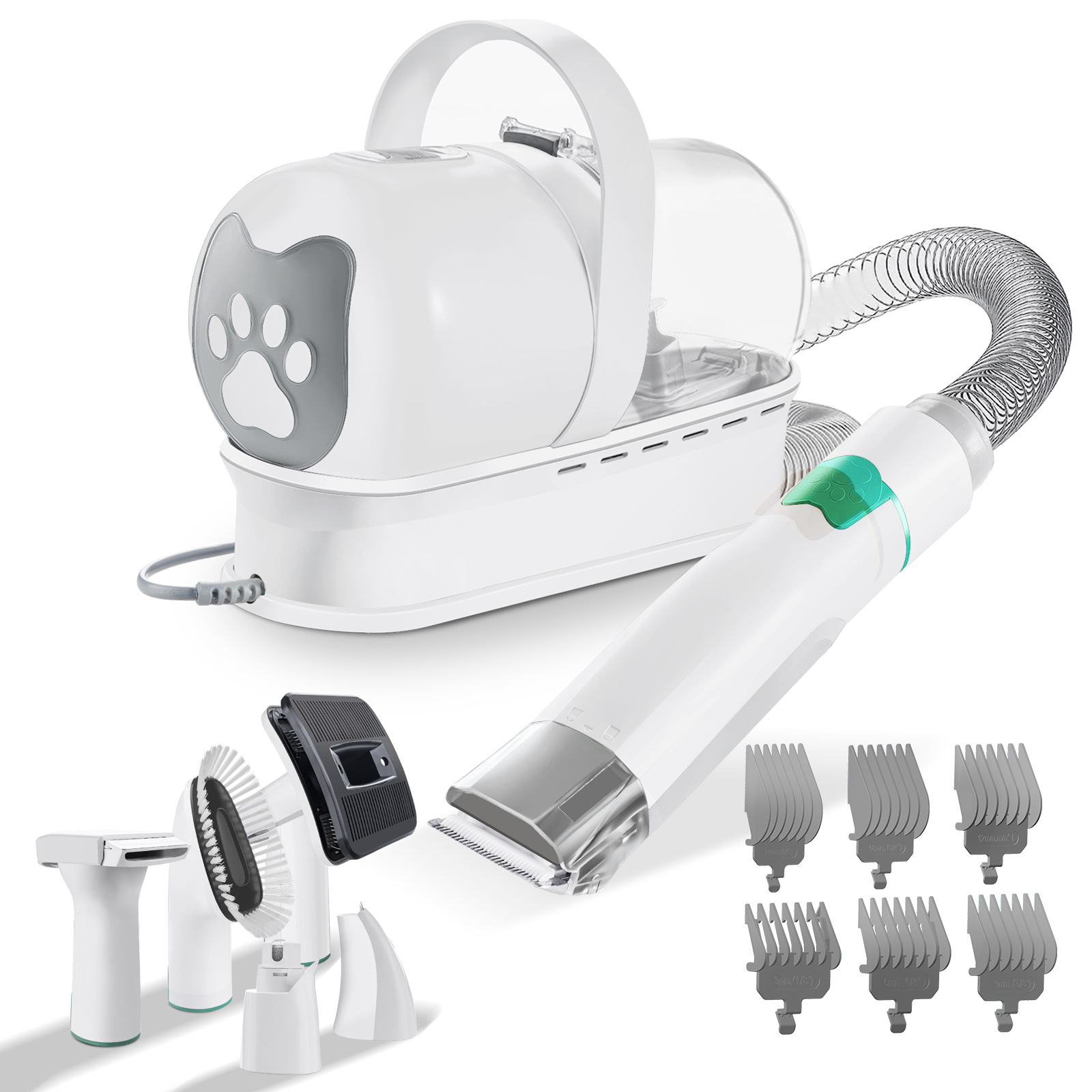 7 in 1 Multi-function Pet Grooming Set for Dogs and Cats, Vacuum Shaver and Grooming Scissors