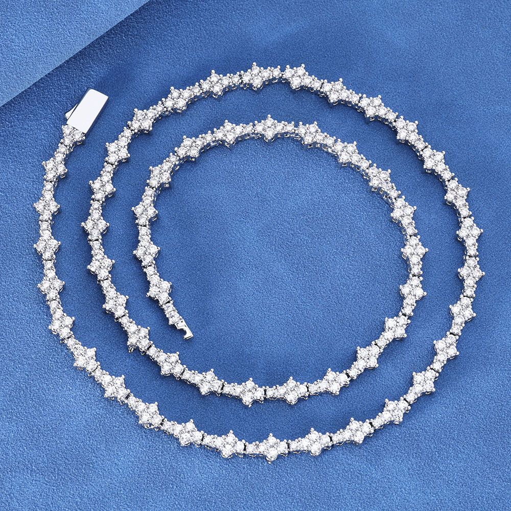 Spring buckle 16in-24in, width 5mm6mm, explosive zircon tennis necklace jewelry, hip-hop hot-selling jewelry for men and women.