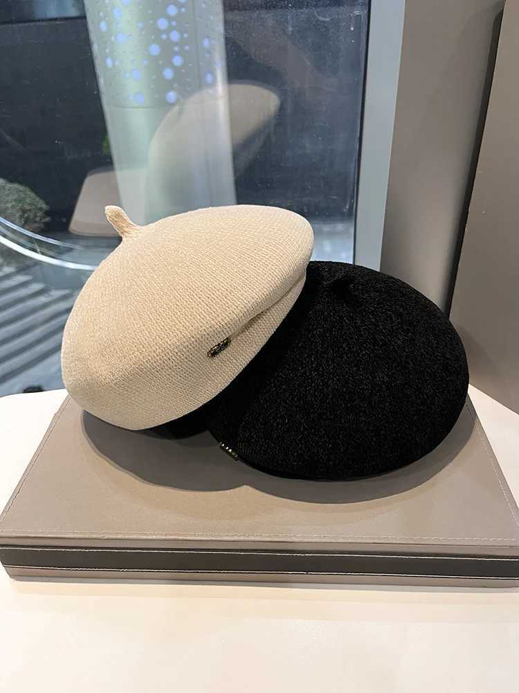 British Woolen Knitted Retro Beret Childrens Autumn And Winter Light Luxury Show Face Small Artist Hat Styling Bud Hat J251125