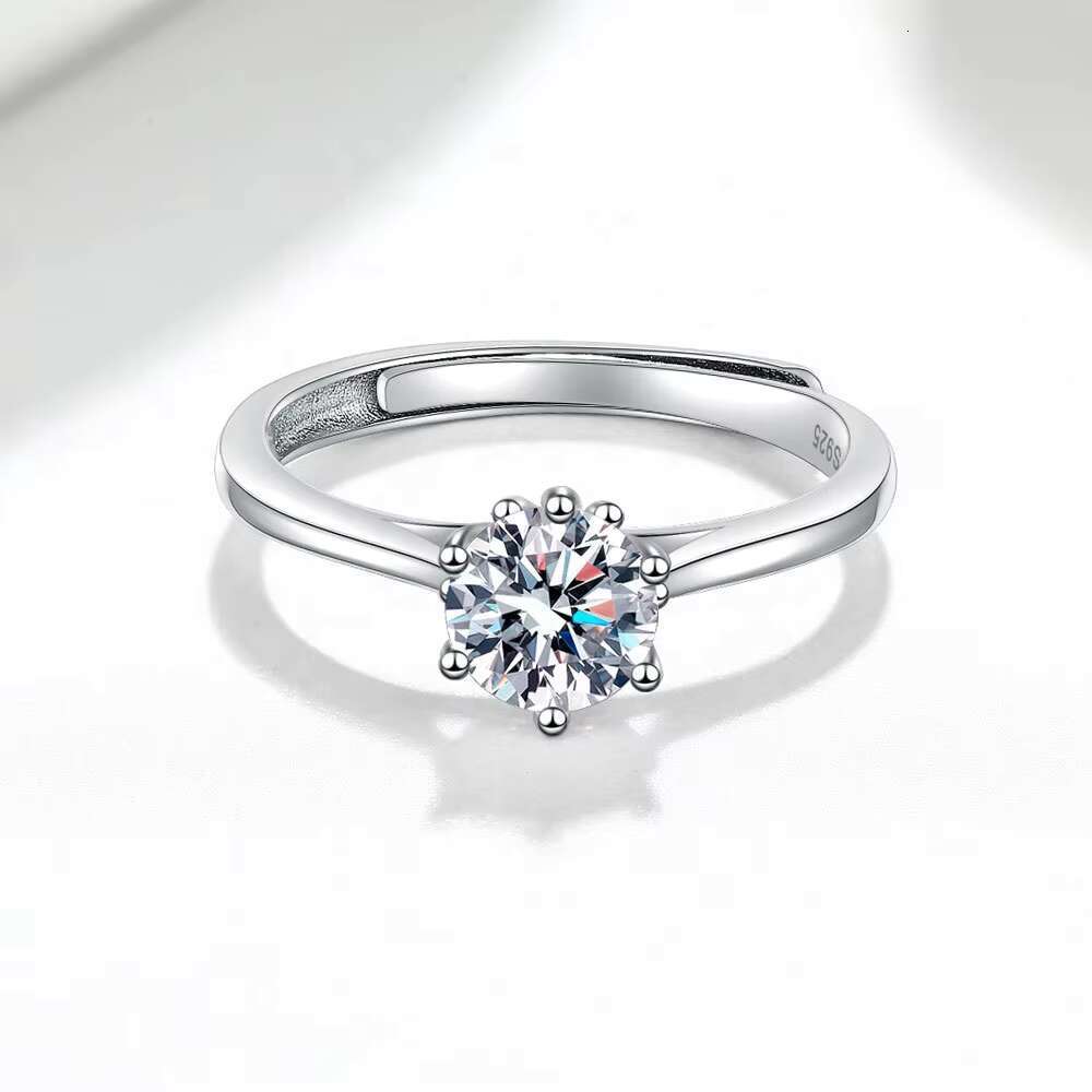 2024 Popular Adjustable Rings Sterling Silver 925 Jewellery Flower Bud Design Moissanite Engagement Ring for Women