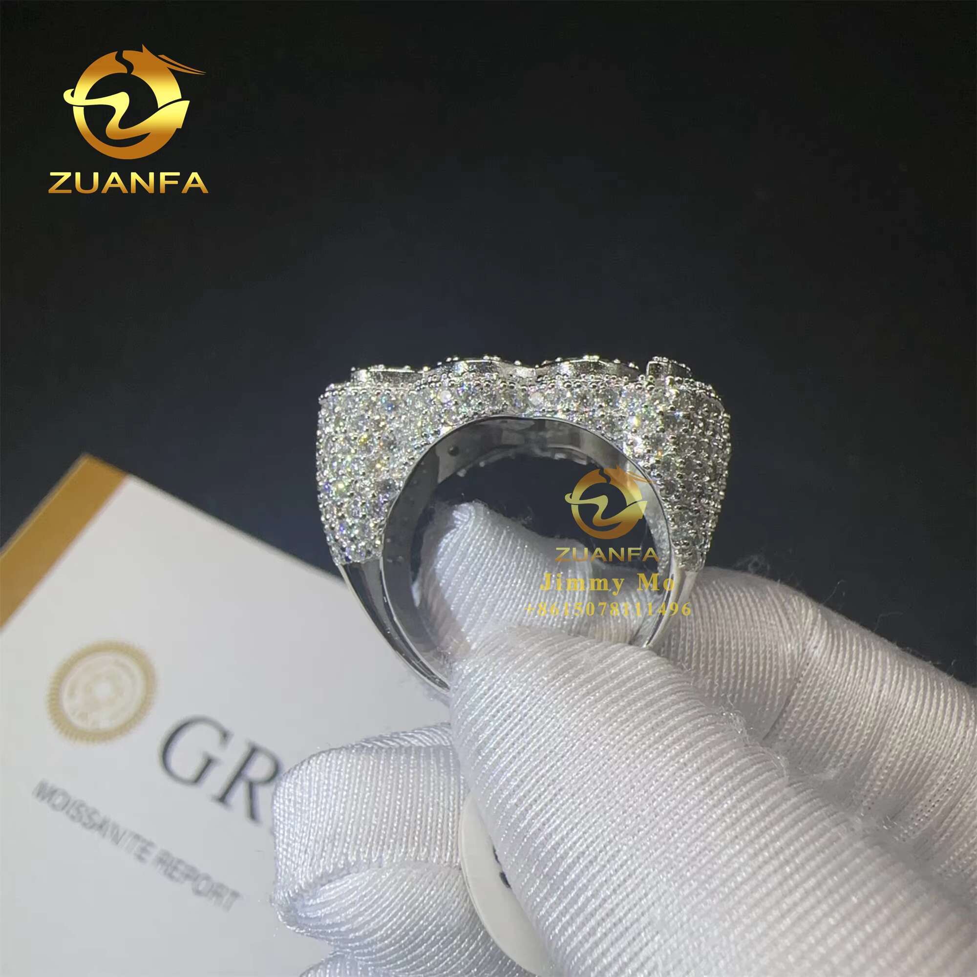 2025 New Design Buss Down GRA Certificates Religious 925 Sterling Silver VVS Moissanite Diamond Hip Hop Iced Out Allah Ring Men Fashion rings