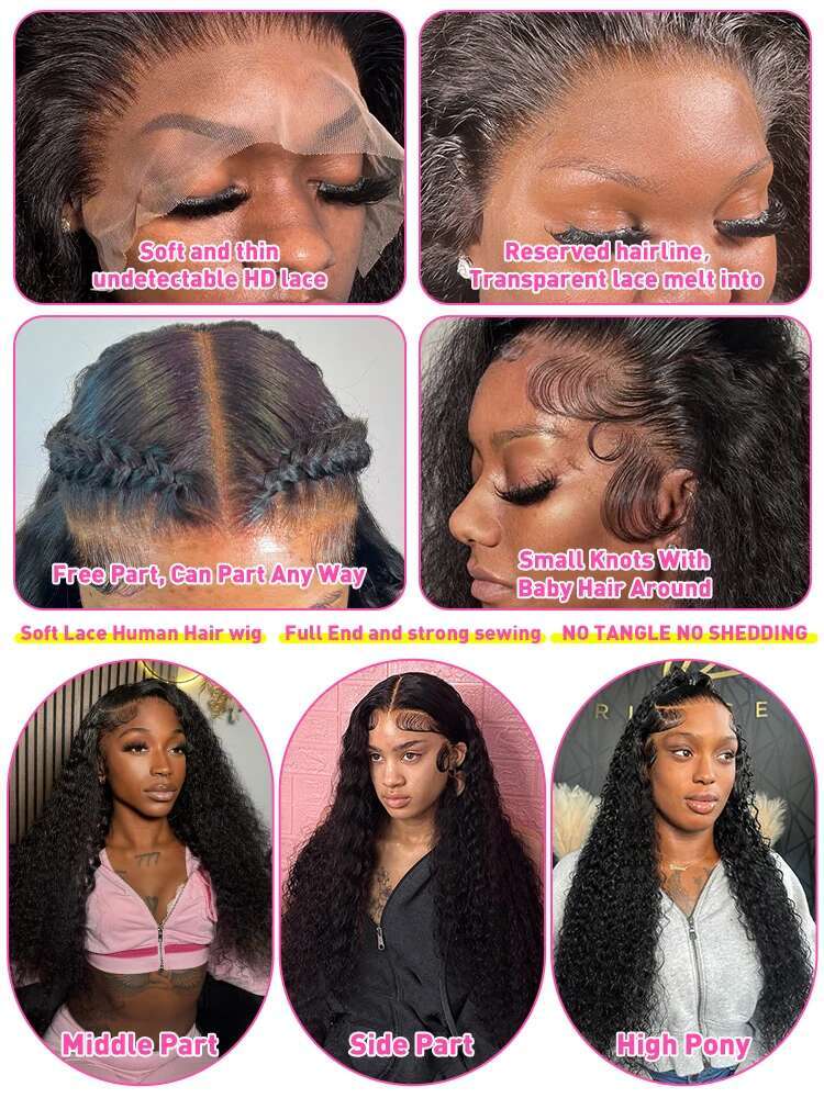 250 Density 30 32 Inch Curly 13X4 13X6 Hd Lace Front Wigs Loose Deep Frontal Water Wave Human Hair Wig For Women