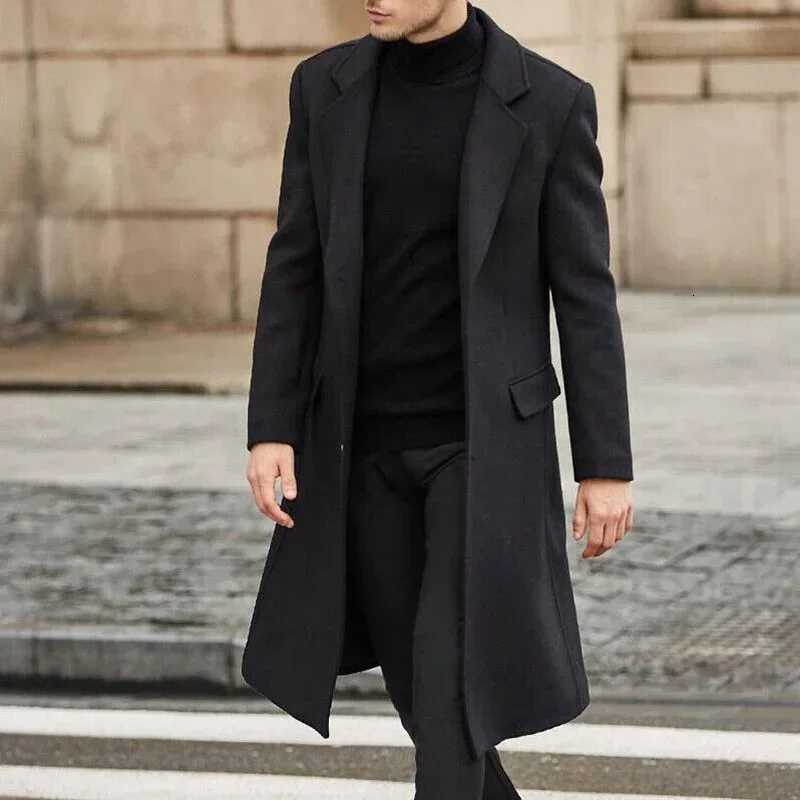 MRMT 2025 Brand New Mens Coat British Men Long Windbreaker Casual Woolen Coat Man Commuter Business Woolen Overcoat OutwearT251125