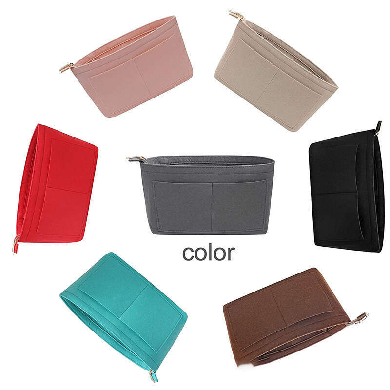 Felt middle makeup 2mm inner support bag, anti dirt anti-theft zipper lining, storage and organizing bag