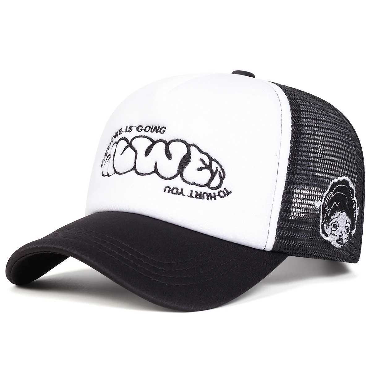 Unisex EVERYONE IS GOING Letter Embroidery Baseball Net Caps Spring Summer Outdoor Sunscreen Hat Adjustable Casual Trucker HatsT251125