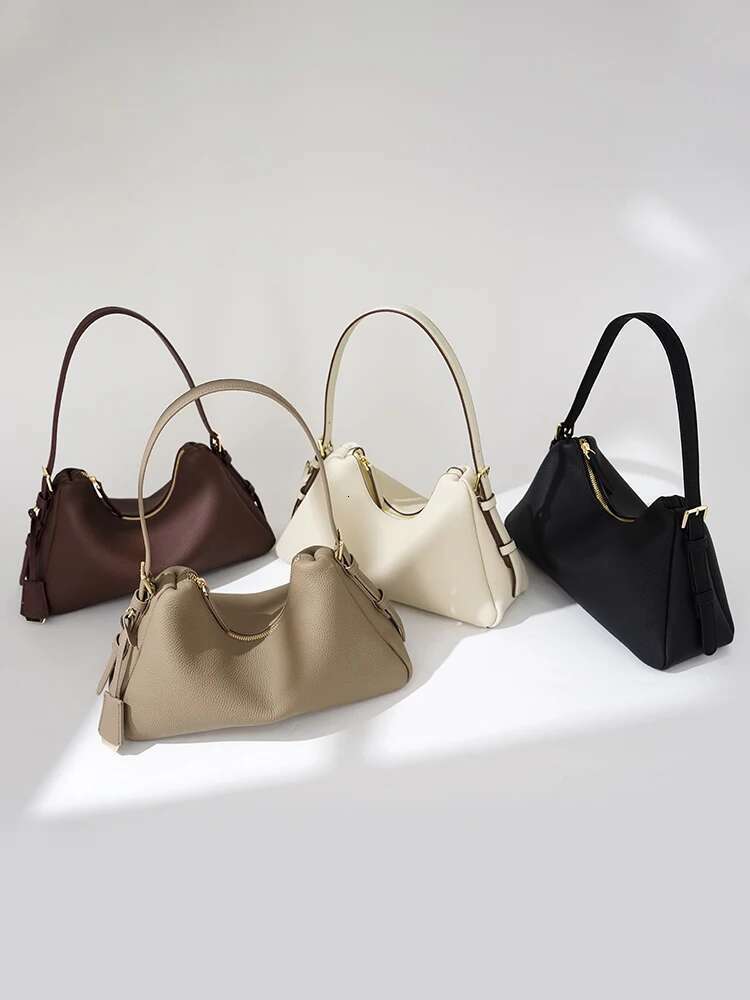 Zency Genuine Leather Satchel Bags For Women Simple Fashion Ladies Underarm Handbag Large Capacity Shoulder Bag 2025 New