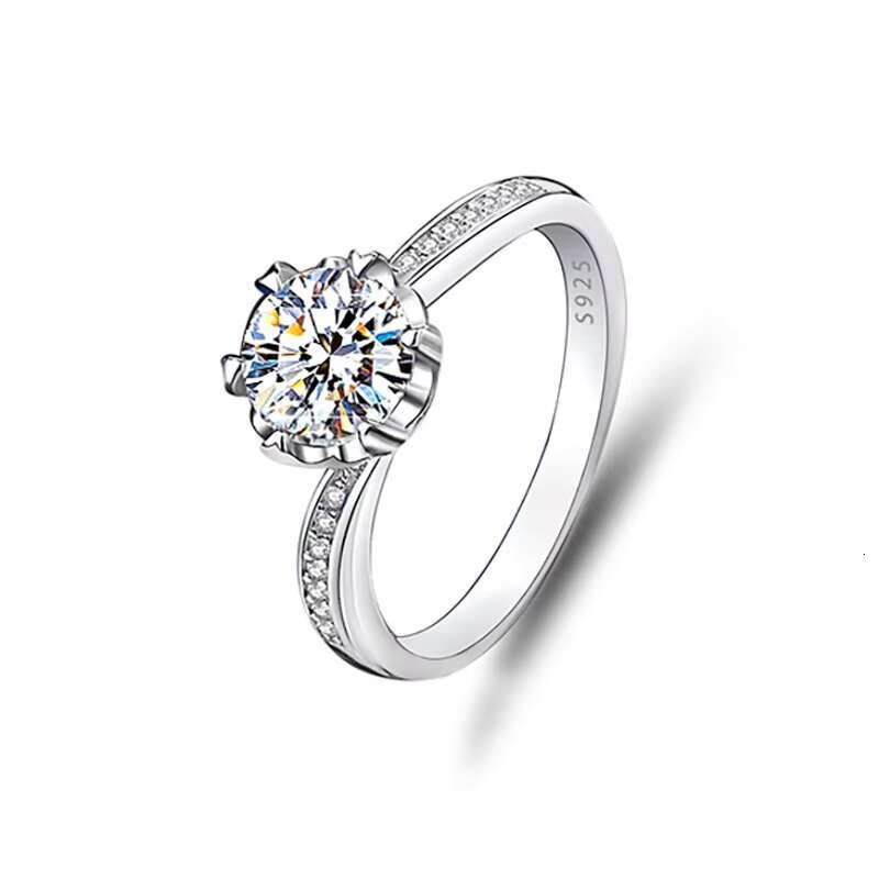 Natuna High Quality 925 Sterling Silver Adjustable Rings Wedding Moissanite Diamond Engagement Ring for Women