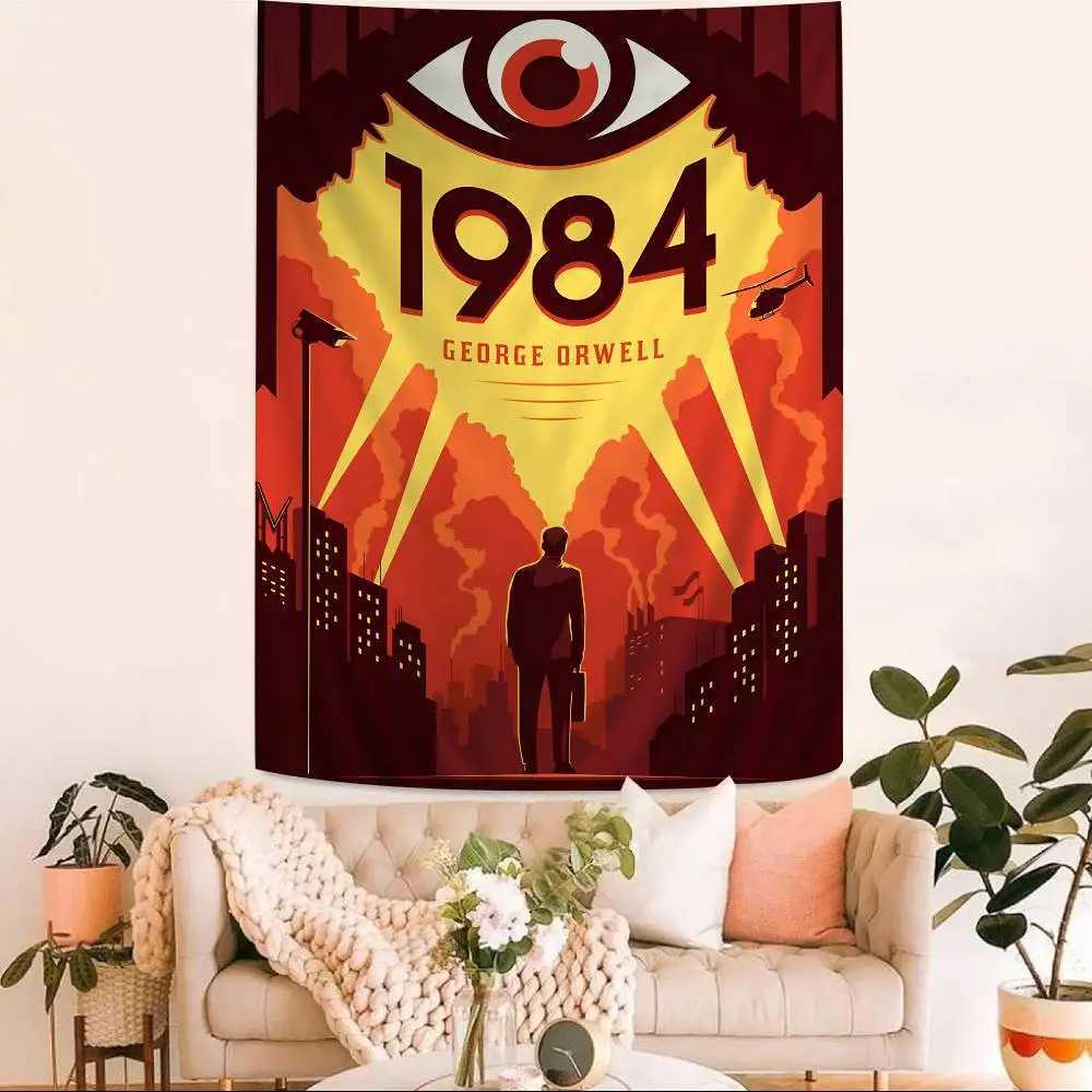 1984 George Orwell Movie Cartoon Tapestry Home Decoration hippie bohemian decoration divination Home DecorM251125