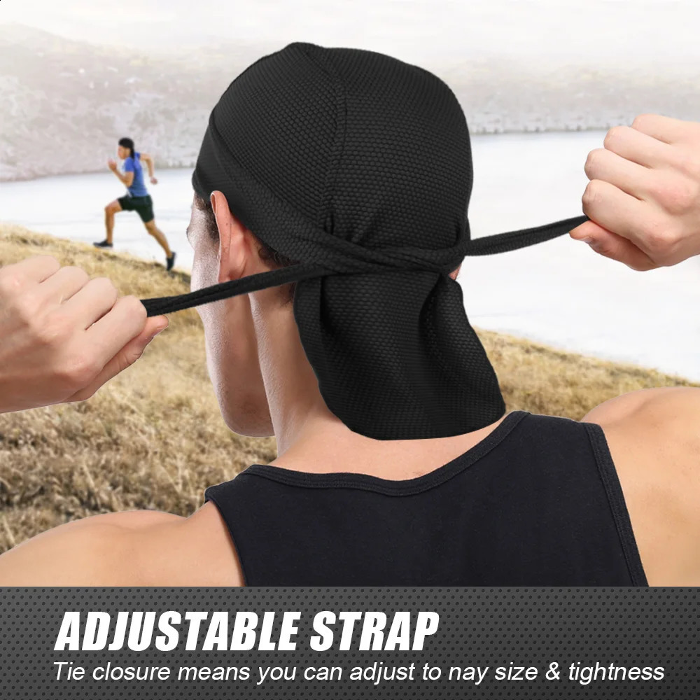 2PCS quick drying Bandana breathable Beanies hat sweat weed control sun protection pirate hat outdoor sports elastic headwear 250423