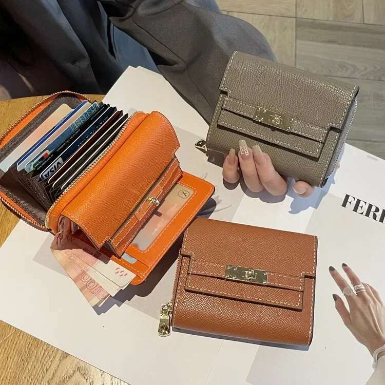 New 2025 Genuine Leather Multifunctional Women's Coin Purse Card Holder Two-In-One Large Capacity Document Clutch Handbag