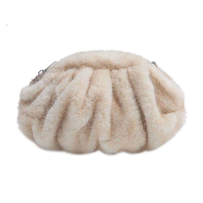 designer New Plush for Women 2025 Winter Trendy Pleated Chain Shoulder Crossbody Bag Soft Skin-Friendly Bags