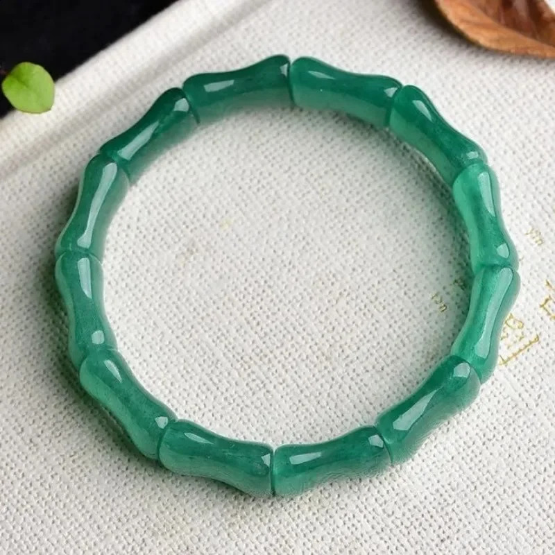 Dongling Jade Hand Bracelet Full Green Light Green Ice Flower Mens and Womens Fashion Bracelet 250424